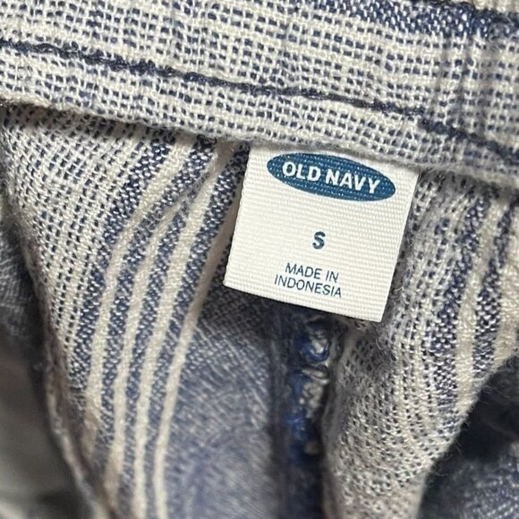 Old Navy‎ Linen Blend Pants Women's Small Pull On Casual Beach Summer Striped - Picture 11 of 12